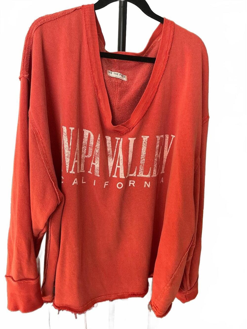 #FP054 We The Free Venice V-Neck Graphic Sweatshirt, Size XL